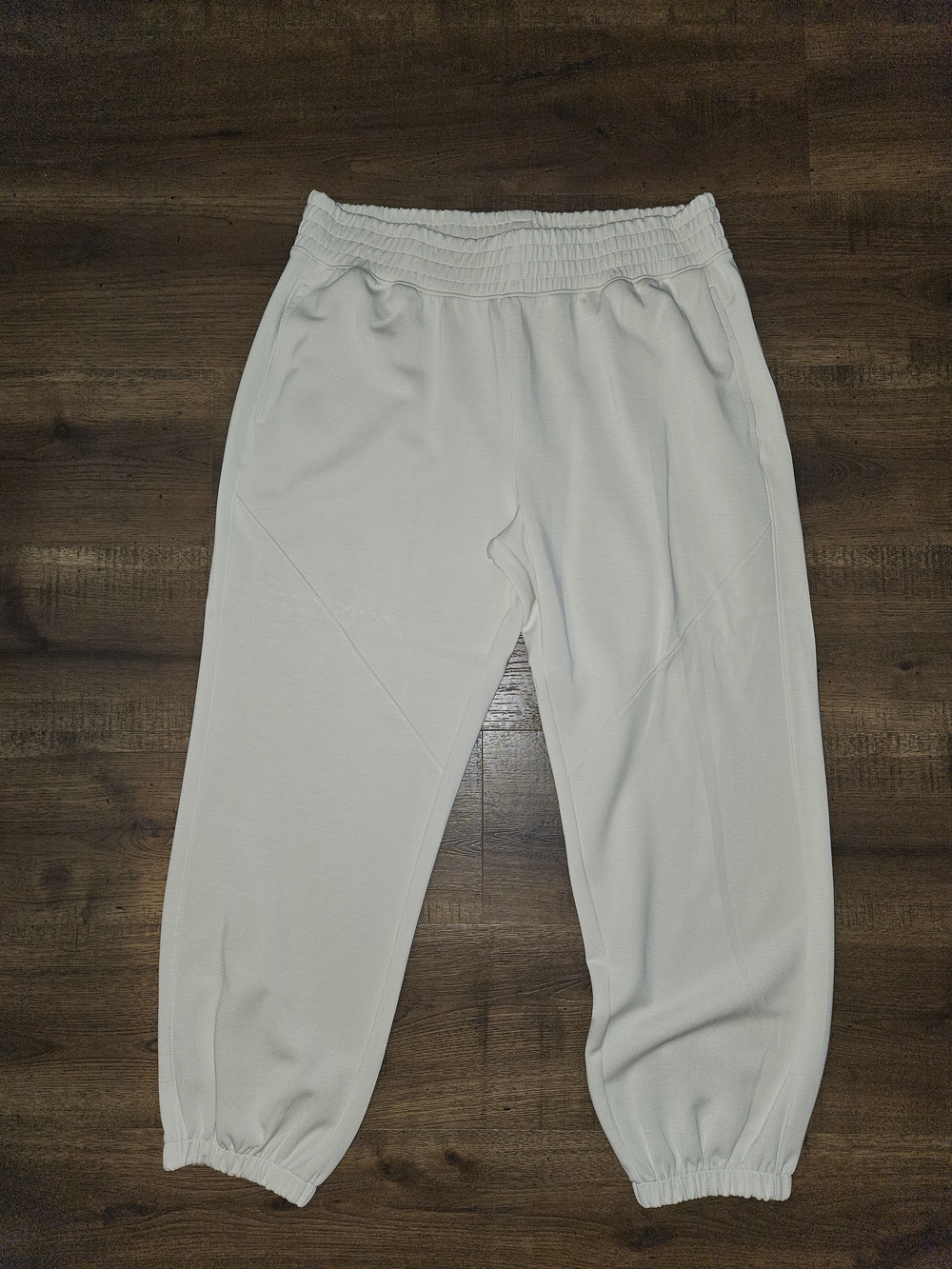 Danskin Luxe Scuba White Elastic-Waist Jogger Pants